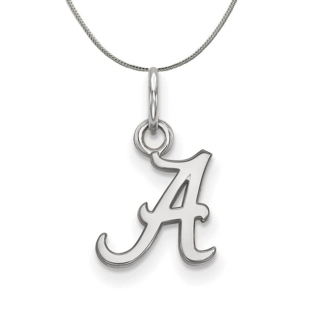 SterlIng Silver U. of Alabama XS (TIny) Initial A Necklace - 24 In
